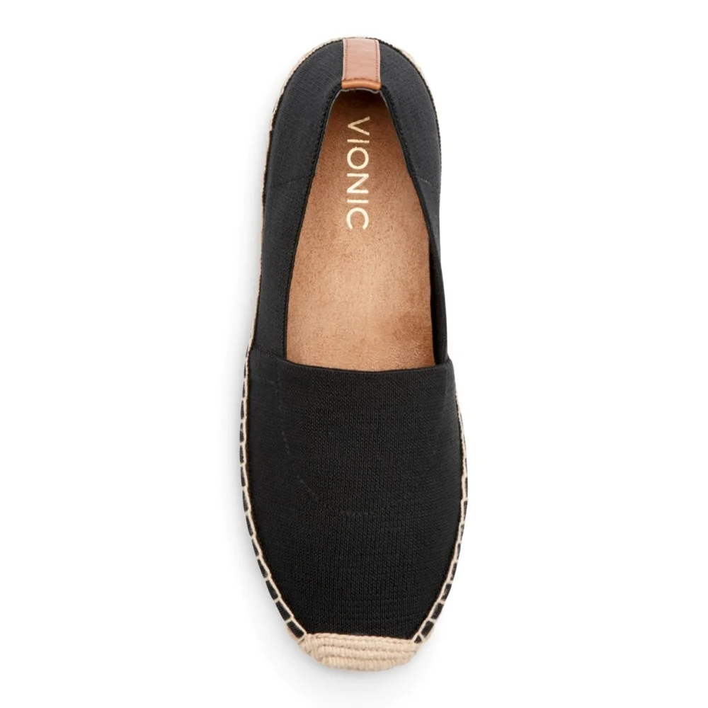 Vionic Black Slip-On Espadrille - Comfort Women's Shoe